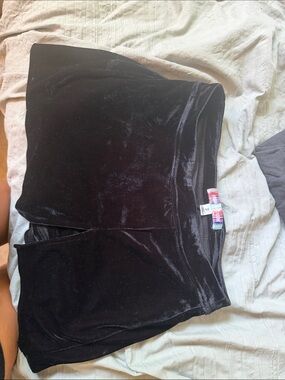 Urban Outfitters Black Velvet Bike Shorts
